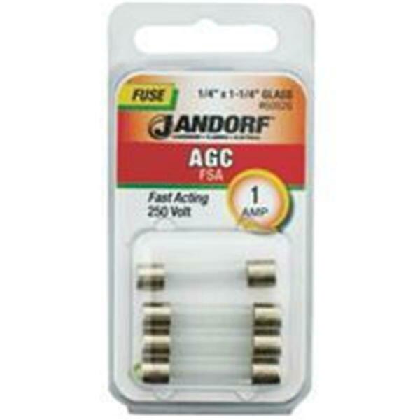 Jandorf UL Class Fuse, AGC Series, Fast-Acting, 1A, 250V AC 3397825
